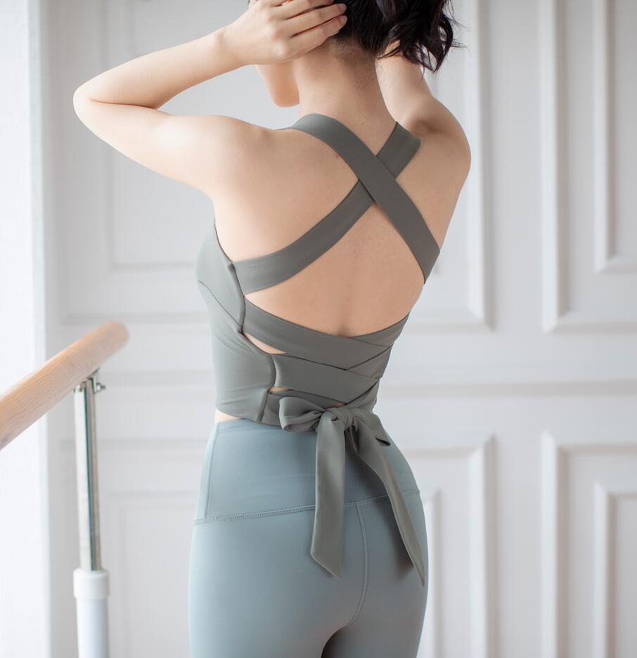 Solid Back Cross Sexy Yoga Bra Push Up Sport Tops Hollow Out Breathable Quick Dry Yoga Tops