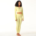 Women's Sports Running Hollow Workout Clothes Solid Color Yoga Clothes Long Sleeve Yoga Suit