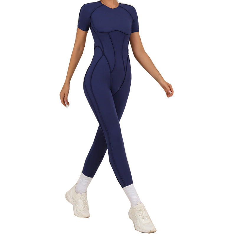 REVASTUDIO Backless One-Piece Yoga Suit — Tight Fit Sports Jumpsuit