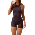 Sports Yoga Neck-Hanging High-Elastic Short Set Women's