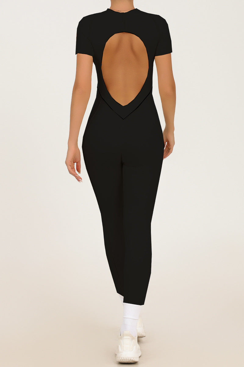 REVASTUDIO Backless One-Piece Yoga Suit — Tight Fit Sports Jumpsuit