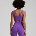 European and American nude yoga vest women's cross back sports bra fitness yoga clothing top outdoor sports bra