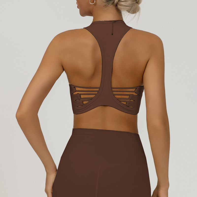 REVASTUDIO Backless Yoga Sports Bra — Quick-Dry Running & Dance Fitness Top