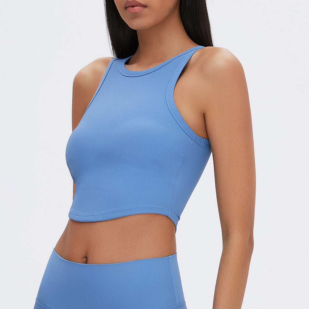 New Yoga Vest Women's Nude Thread Fitness Shock proof Sports Underwear High Strength Yoga Bra