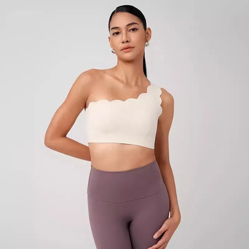 REVASTUDIO Mermaid Curve One-Shoulder Sports Bra