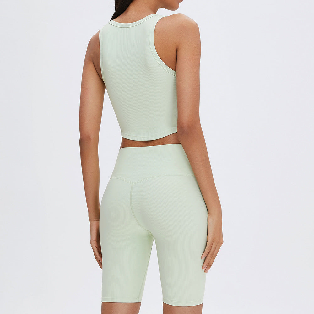 New Yoga Vest Women's Nude Thread Fitness Shock proof Sports Underwear High Strength Yoga Bra