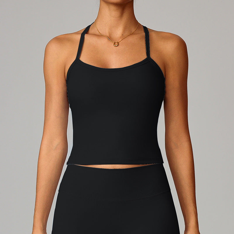 Beautiful back yoga vest quick drying fitness top