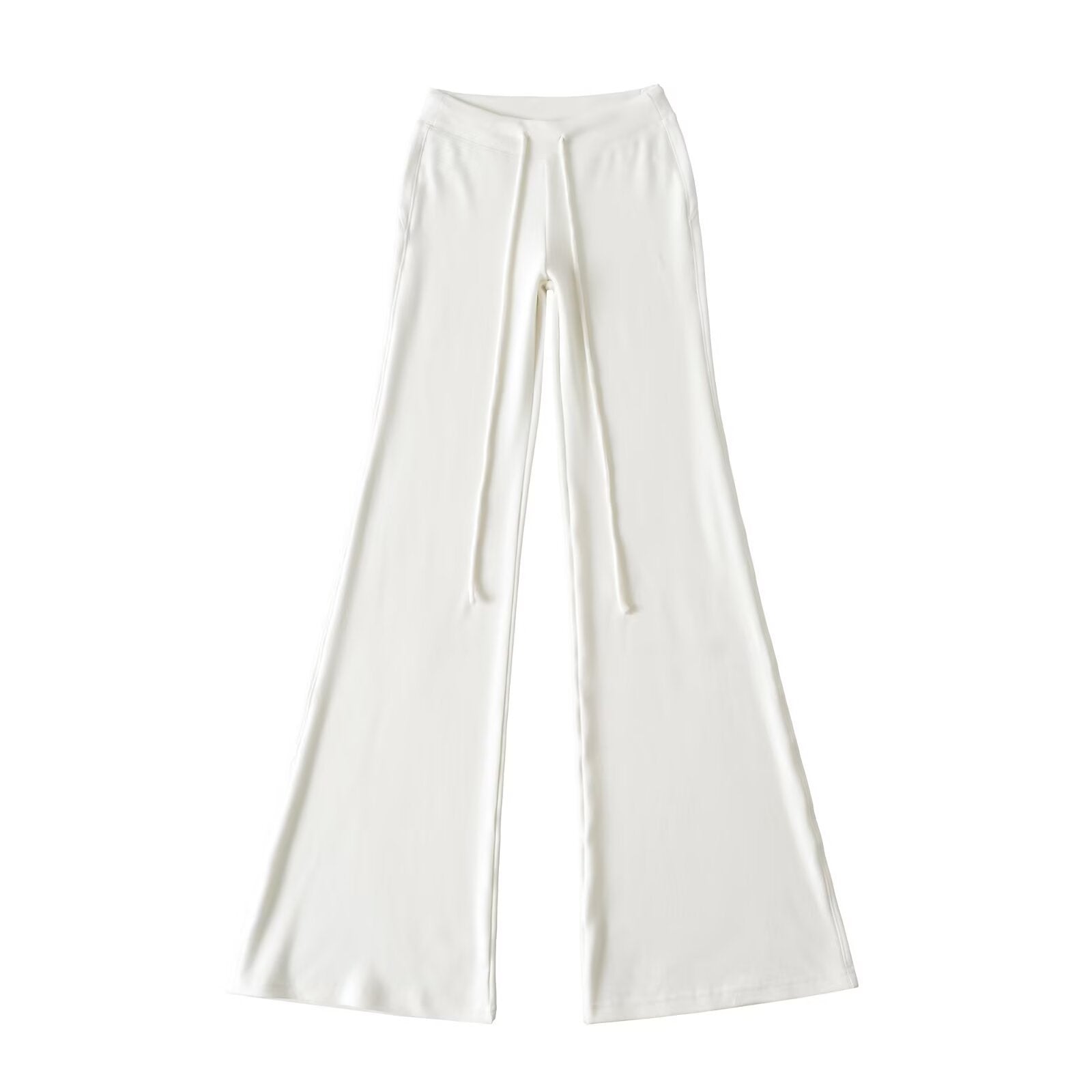 Drawstring yoga pants slim fit micro flared sports casual pants