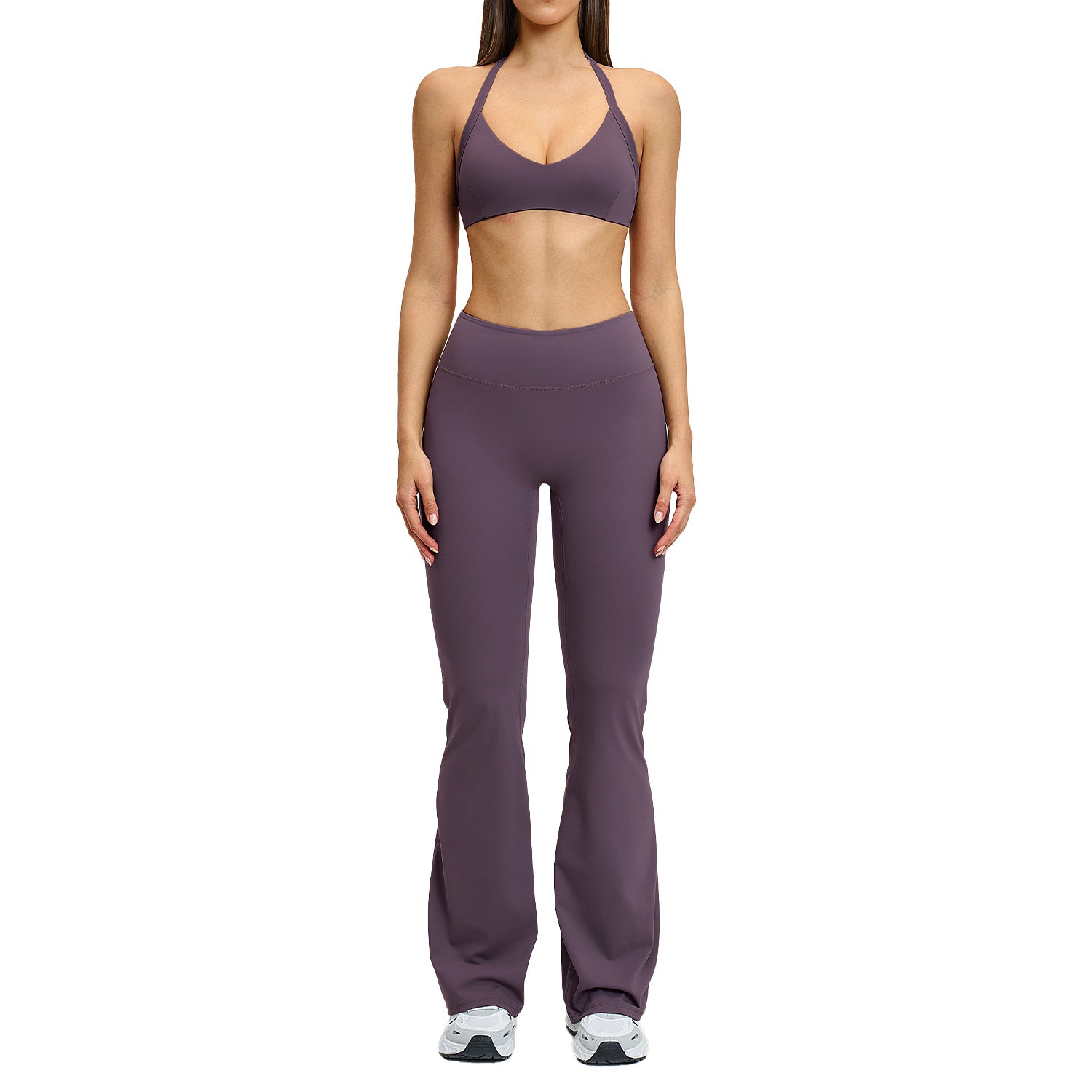 Cotton Fleece Yoga Set Hollow Out Strap Back Yoga Wear for Exercise Running Fitness Set