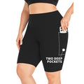 Pocket five quarter yoga shorts for women tight fitting high waisted yoga sports pants