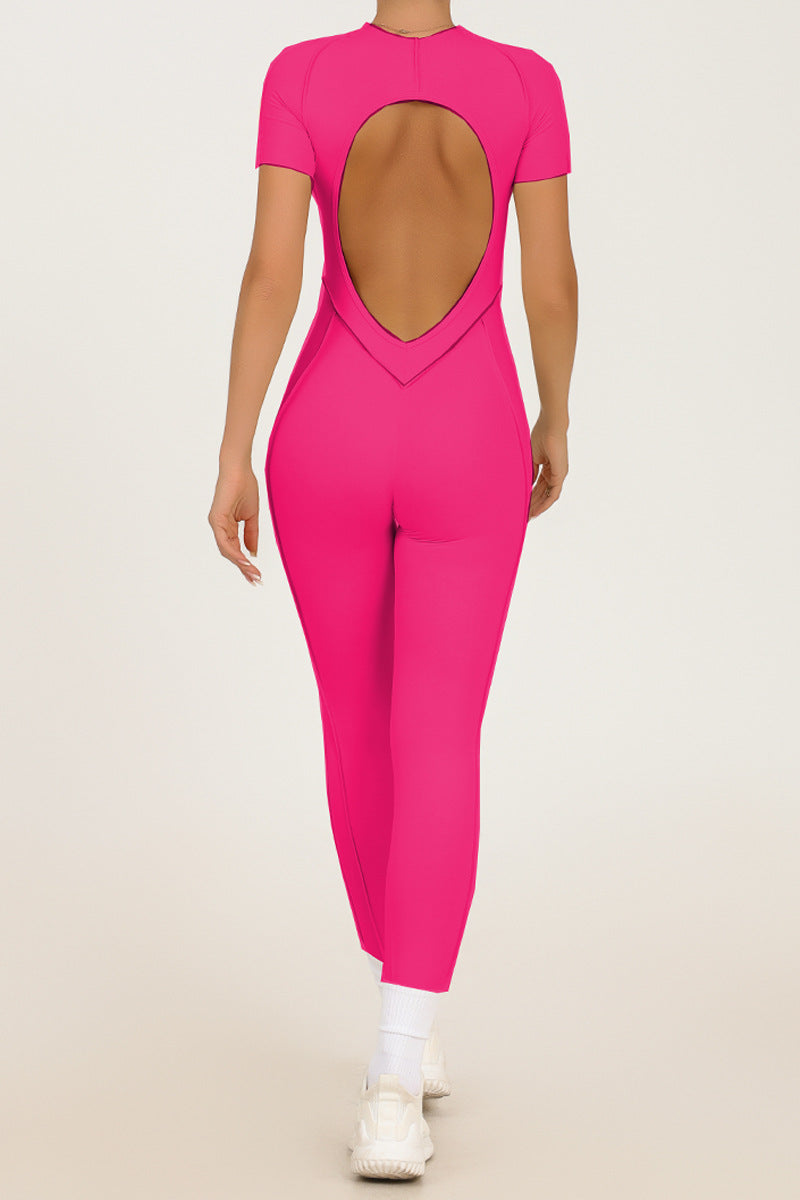 REVASTUDIO Backless One-Piece Yoga Suit — Tight Fit Sports Jumpsuit