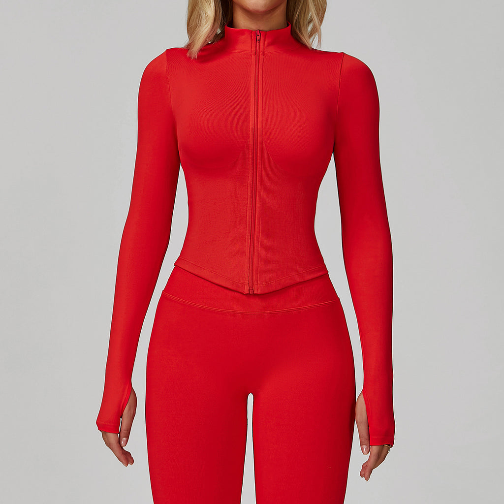 Yoga Jacket Women's Fitted Quick-Dry Yoga Top Outdoor Fitness Sports Top