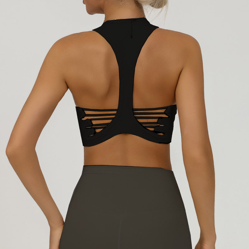 REVASTUDIO Backless Yoga Sports Bra — Quick-Dry Running & Dance Fitness Top