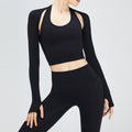 Autumn And Winter Warm Sports Cardigan Polished Yoga Shawl Jacket Outdoor Fitness Small Shawl Solid Color Short Yoga Clothing