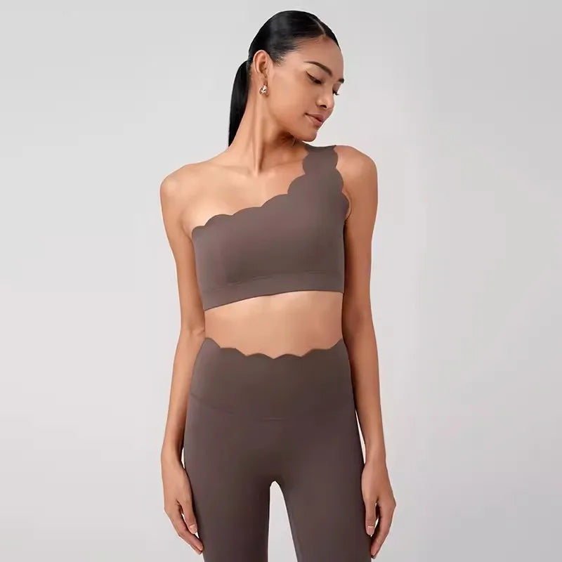 REVASTUDIO Mermaid Curve One-Shoulder Sports Bra