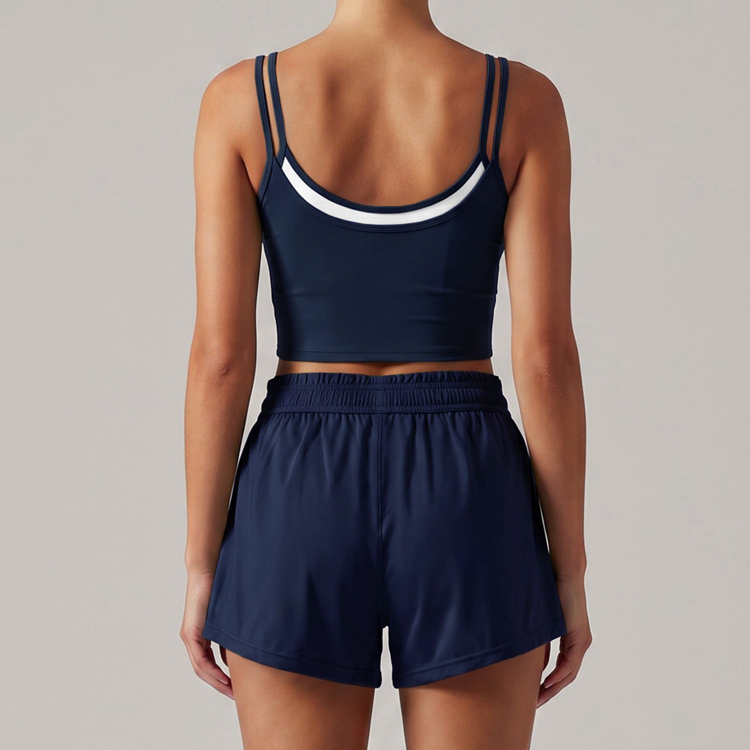 REVASTUDIO Bare-Feel Yoga Set — Strap Top & Shorts