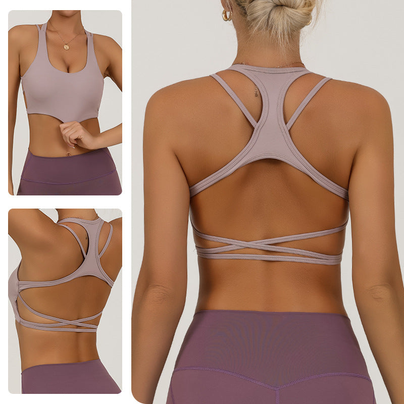 REVASTUDIO Backless Padded Sports Bra — Skin-Feel, High Elasticity & Quick-Dry